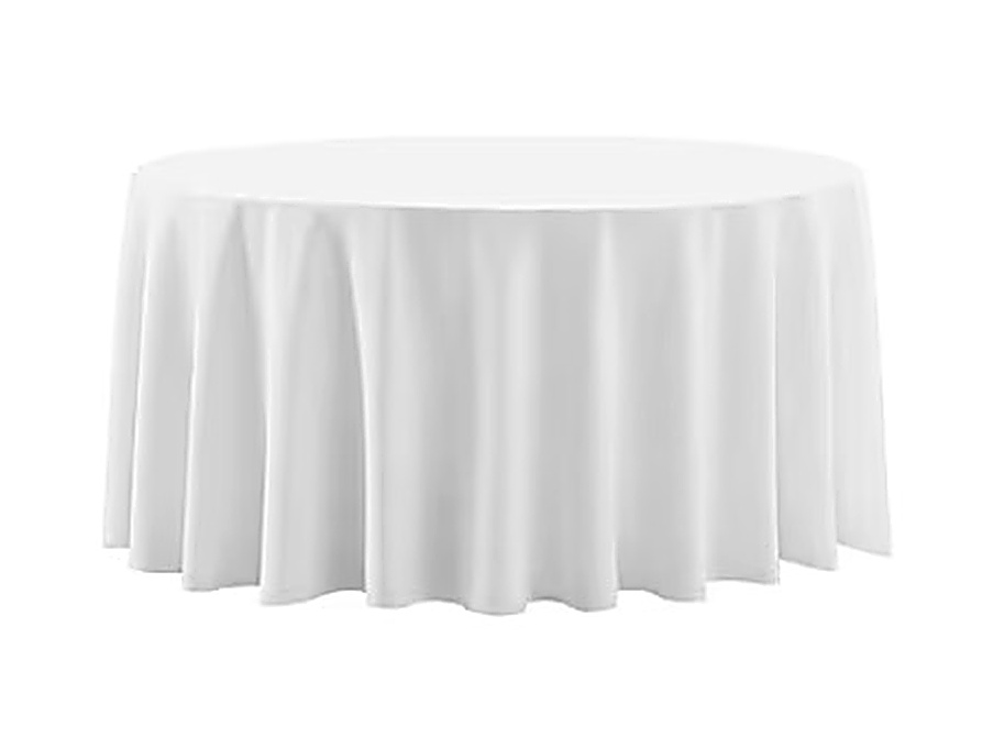 120 Inch White Round Tablecloth