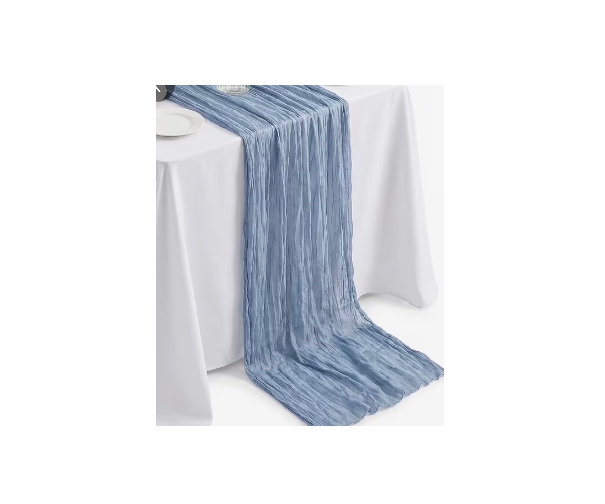 Silver Blue 72 Inch Table Runner
