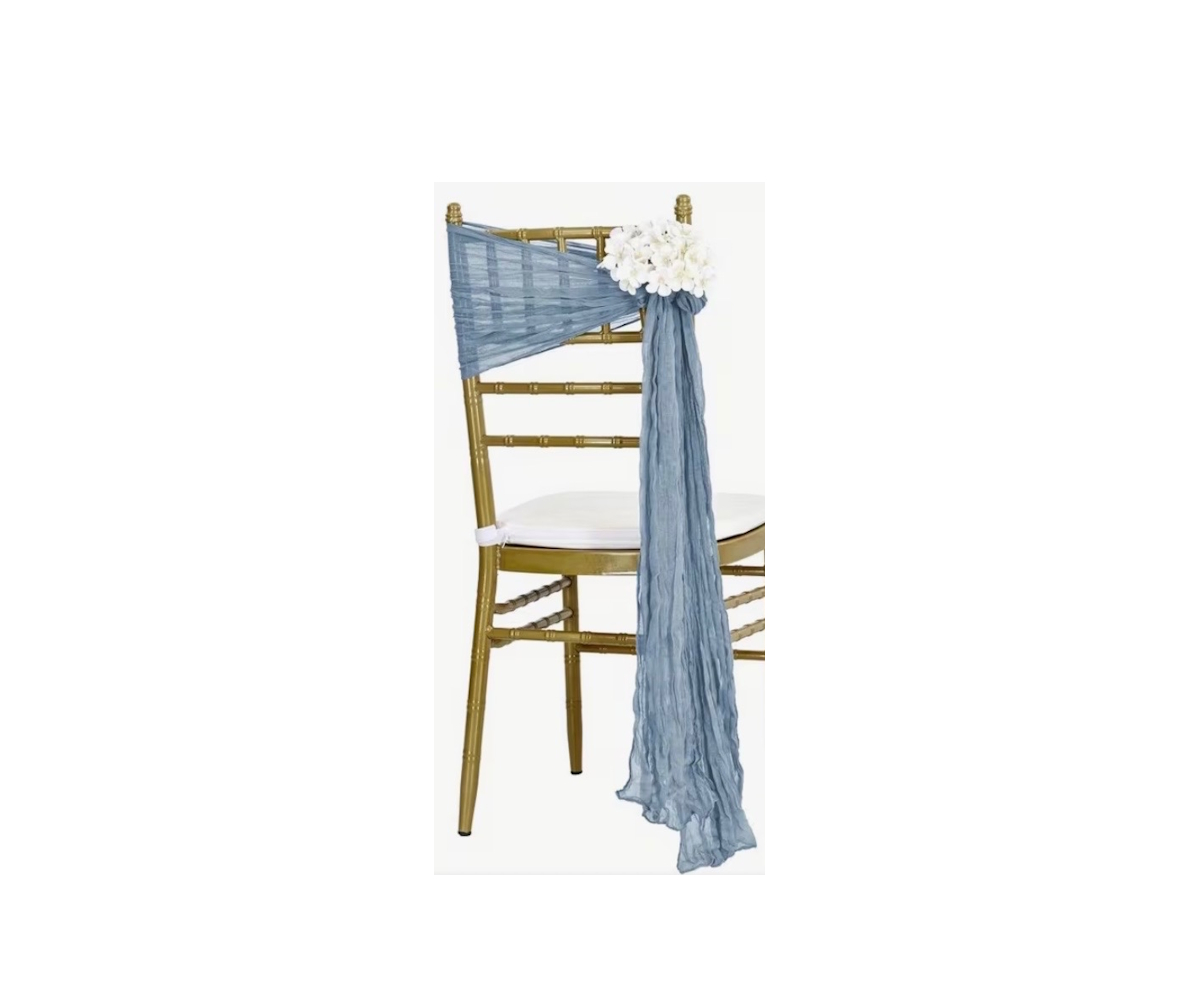 Silver Blue Chair Tie